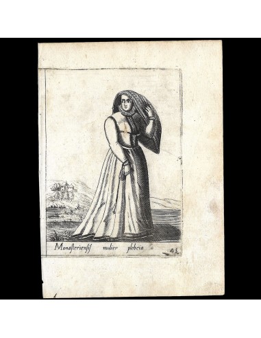 Alessandro Fabri - Diversarum Nationum Ornatus, Femme du Monastère d'après Pietro Bertelli (1593) pas chere