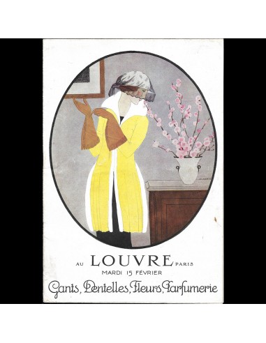 Au Louvre - Catalogue Gants, Dentelles, Fleurs Parfumerie, couverture de Marty (1921) la chaussure