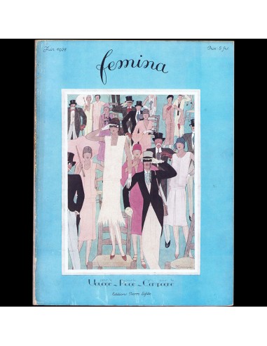 Fémina (juin 1926), couverture de Pierre Mourgue brillant des détails fins