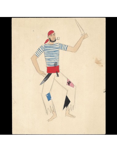 Ray Bret Koch - Le Pirate, dessin de costume (1920s) en stock