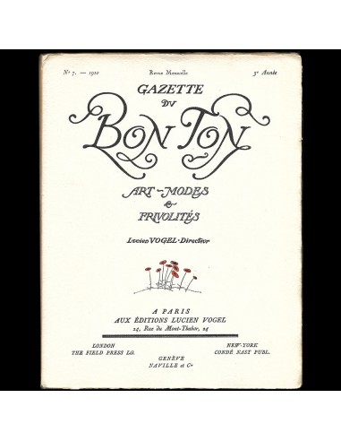 Gazette du Bon Ton (n°7, 1920) ouvre sa boutique