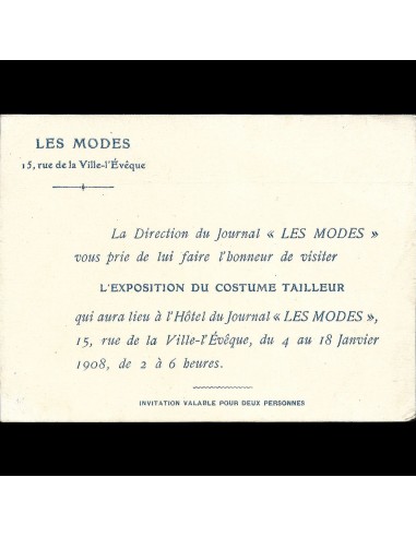 Les Modes - Invitation à l'Exposition du Costume Tailleur (1908) sélection de produits