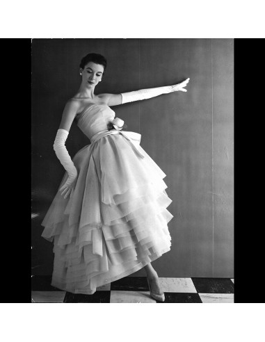 Lanvin - Robe de cocktail Jasmin, tirage de l'agence Hugmat (1957) rembourrage situé sous