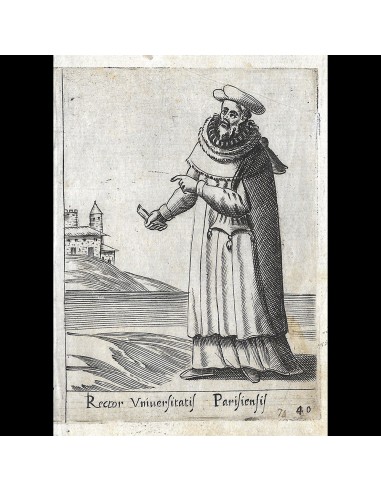 Alessandro Fabri - Diversarum Nationum Ornatus, Recteur de l'Université de Paris d'après Pietro Bertelli (1593) offre 